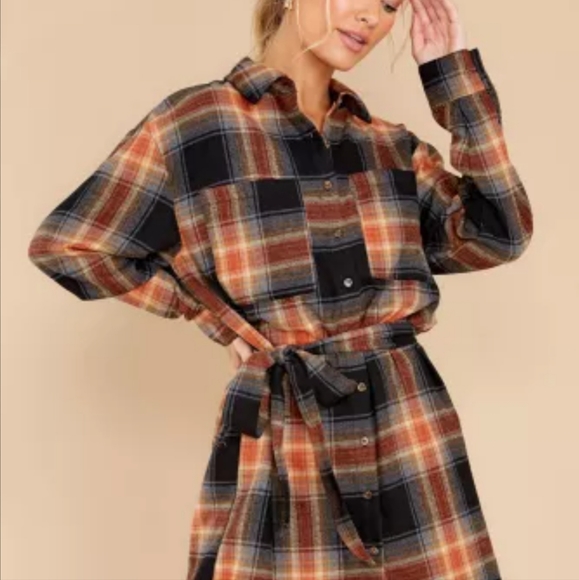 1  L left❤New plaid shirt dress - Picture 15 of 17